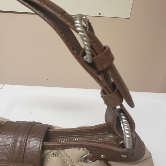 Judith Ripka Satchel Canvas Handbag Top Handle Silver Hardware Medium NWOT - Picture 5 of 16